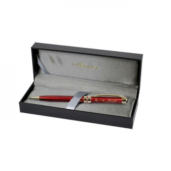 Ручка подарочная шариковая Avellino бордовый корпус кожзам подарочная упаковка AVL1440-BM Manzoni  70903