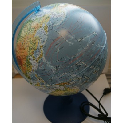Глобус Двойная карта 250мм физико-политический Классик Евро с подсветкой Ке012500191 Глобен