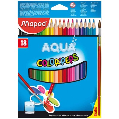 Карандаши цветные аквар. 18шт Colorpeps+кист. 836012 Maped