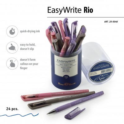Ручка шариковая EasyWrite Rio синяя 0,5мм 20-0046 Bruno Visconti 24/288/1728